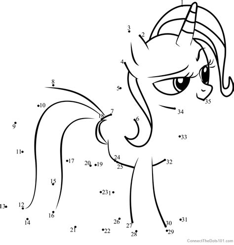 Trixie My Little Pony Dot To Dot Printable Worksheet Connect The Dots