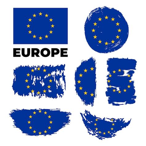 Premium Vector European Union Flag On Paint Trail View
