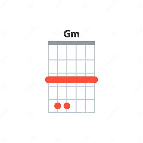 Gm Guitar Chord Icon Basic Guitar Chords Vector Isolated On White