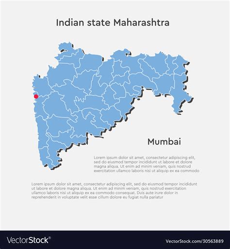 India Country Map And State Maharashtra Template Vector Image