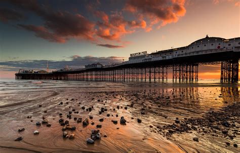 Wallpaper Sunset Sussex Brighton Palace Pier Images For Desktop