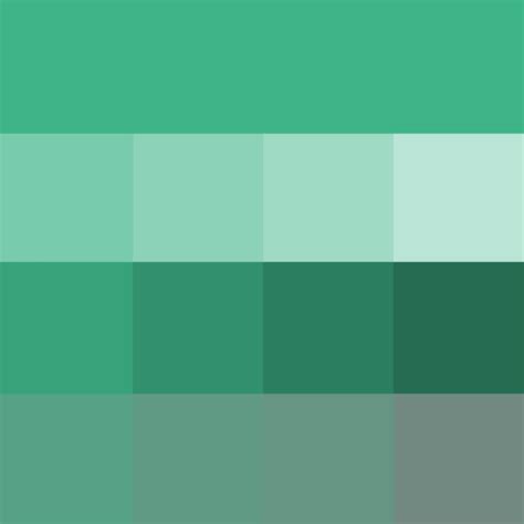 Mint Green Hue Pure Color With Tints Hue White Shades