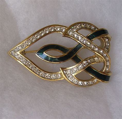 Signed Attwood And Sawyer Enamel Rhinestone Brooch From Bygonebeauties On Ruby Lane