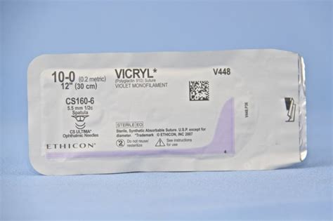 Ethicon Suture V448g 10 0 Vicryl Violet 12 Cs160 6 Spatula Double