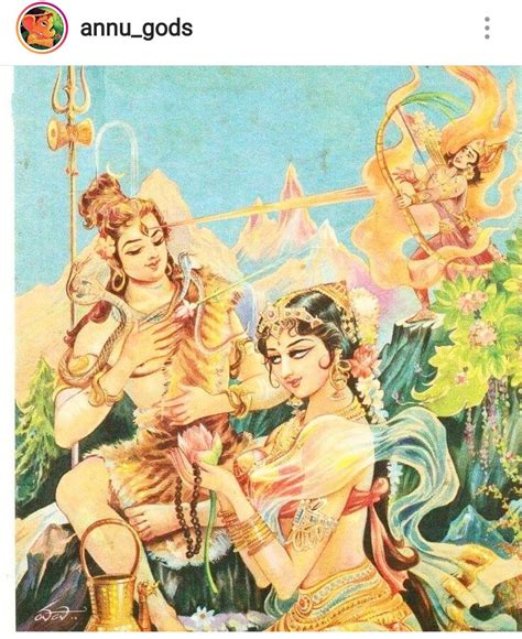 Shiv Parvati With Burning Kamdev Kamadev God Of Sexual Love Shiva Art Krishna Art Hindu
