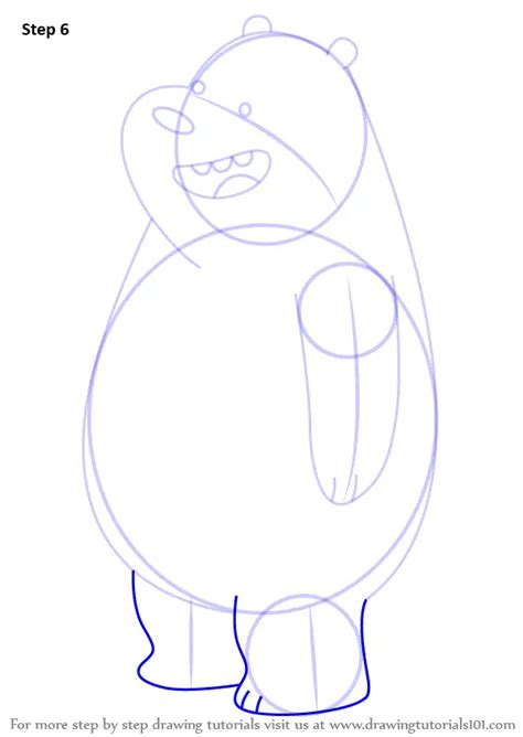 how to draw gizzly bear from we bare bears we bare bears step by step