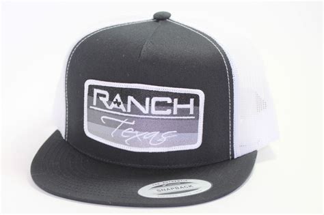 Red Dirt Hat Co Patch Ranch Texas Blackwhite Mesh Snap Back Trucker
