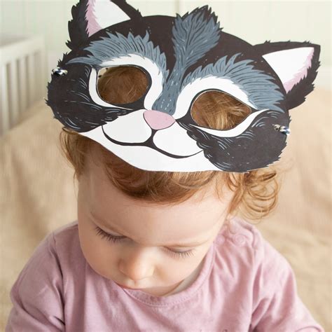 Black Cat Mask Toddler To Kid Size Halloween Mask Kids Cat Etsy