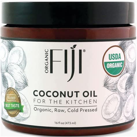 Organic Fiji Raw Organic Coconut Oil 13 Oz Solid Oil Swanson Health