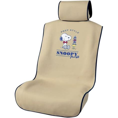Jdm Peanuts Snoopy Car Accessory Seat Cover Mat Beige Kawaii 4179 50be