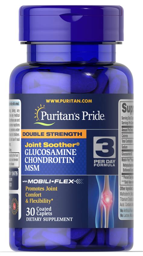 Glucosamine Chondroitin And Msm 30 Caplets Puritans Pride