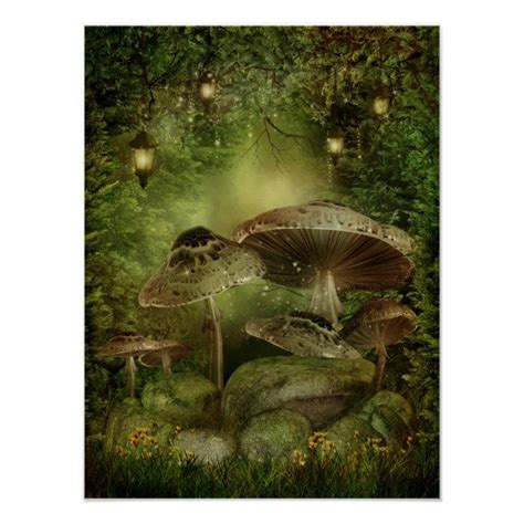 Enchanted Mushrooms Poster In 2021 Mushroom Poster