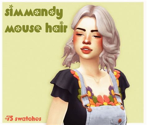 Cowplant Pizza Mouse Hair Recolored Sims 4 Hairs Sims 4 Sims