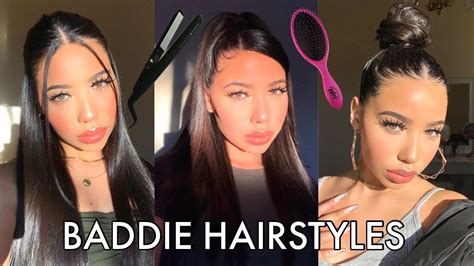 4 Easy Baddie Hairstyles♡ Youtube