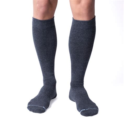 Knee High Compression Socks For Men Dr Motion Solid Cotton Blend