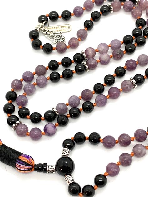 Empath Mala Obsidian Necklace Yoga Jewelry Gemstone Meditation Mala
