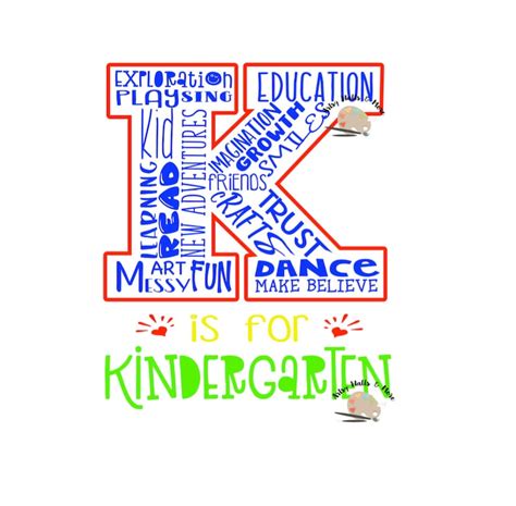 K Is For Kindergarten Svg For First Day Of Kindergarten Etsy