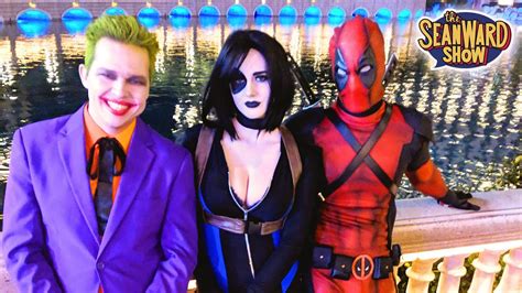 The Joker Vs Deadpool In Las Vegas Superheroes In Real Life The Sean Ward Show Youtube