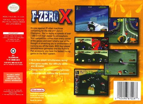 Boxarts Du Jeu F Zero X Sur Nintendo 64 Le Musee Des Jeux Video