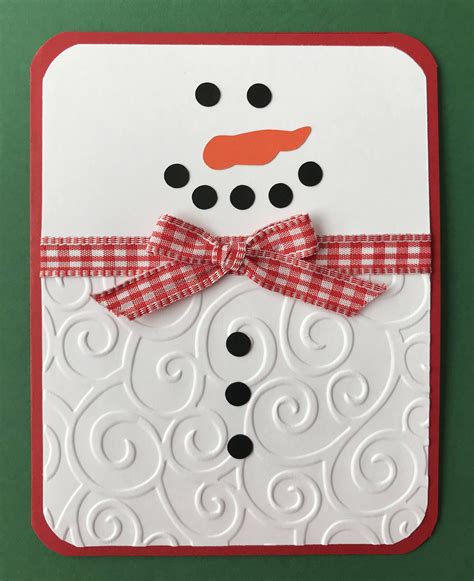 Handmade Snowman Card Merry Christmas Snow Handmade Card A2