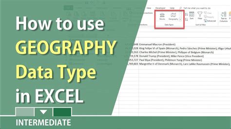 Geography Data Type In Excel By Chris Menard Youtube