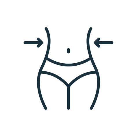 Slimming Waist Woman Loss Weight Line Icon Shape Waistline Control