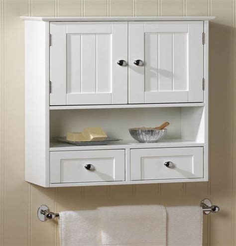 Wyndenhall hayes 30 inch h x 23.6 inch w two door wall bath cabinet with cubbies. Nantucket White Wood Wall Mount Cabinet Bathroom Storage ...