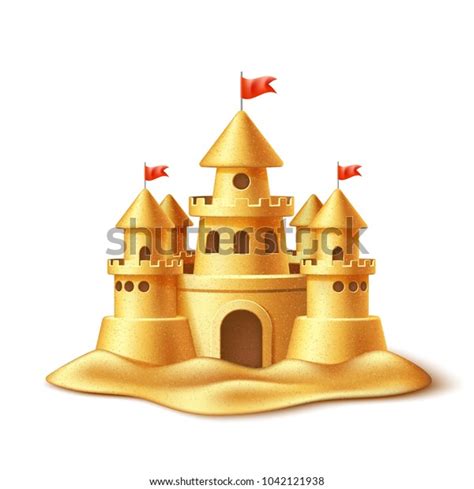 Vector Realistic Sand Castle Fort Fortress Stock Vector Royalty Free