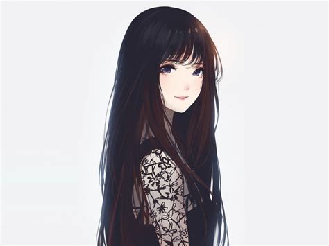 Desktop Wallpaper Beautiful Anime Girl Artwork Long Hair Hd Image