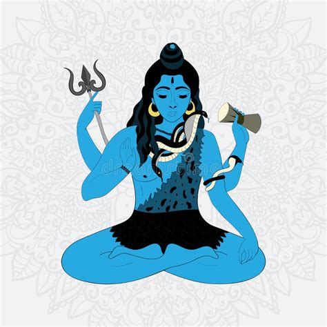 Lord Shiva Hindu Gods Illustration Indian Supreme God Shiva Sitting