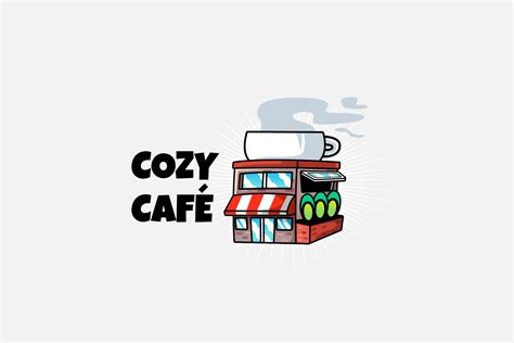 Cozy Cafe Mascot And Esport Logo Creative Illustrator Templates