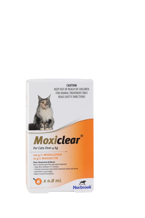 Moxiclear For Cats Over 4kg 6pk Spc Pets