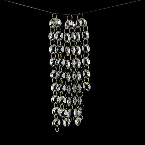 500mlot 14mm Octagon Bead Chain With Golden Rings Crystal Glass