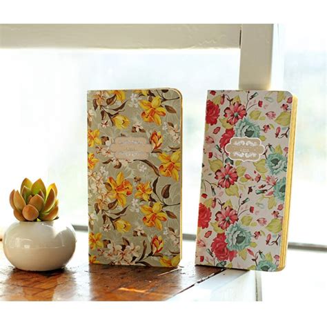 Portable Mini Flower Sketchbook Kraft Paper Daily Memos Diary Notebook