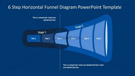 6 Steps Horizontal Funnel Powerpoint Slidemodel
