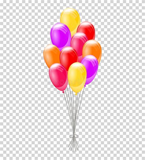 Helium Balloons Bunch Or Group Of Colorful Helium Balloons Isolated On