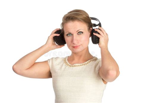 Woman With Earphones Stock Photo Image Of Person Headphone 46943892