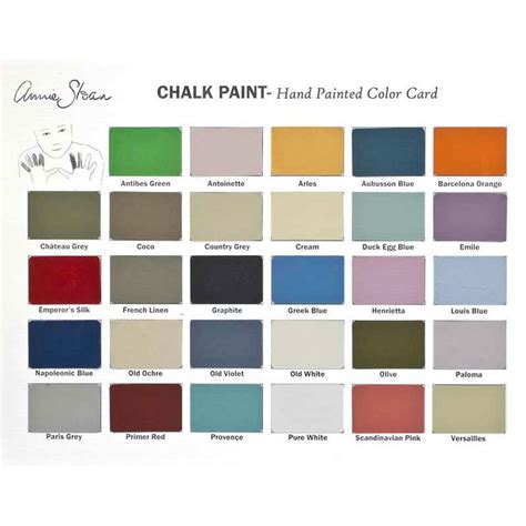 Chalk Paint Color Card Chalk Paint Colors Chalk Paint Annie Sloan
