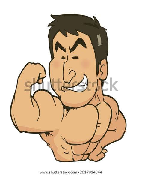 Illustration Man Showing Off His Muscles Stock Vector Royalty Free 2019814544 Shutterstock