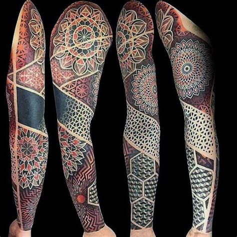 Geometric Tattoo Sleeve Tattoo Dotwork Geometric Arm Pattern