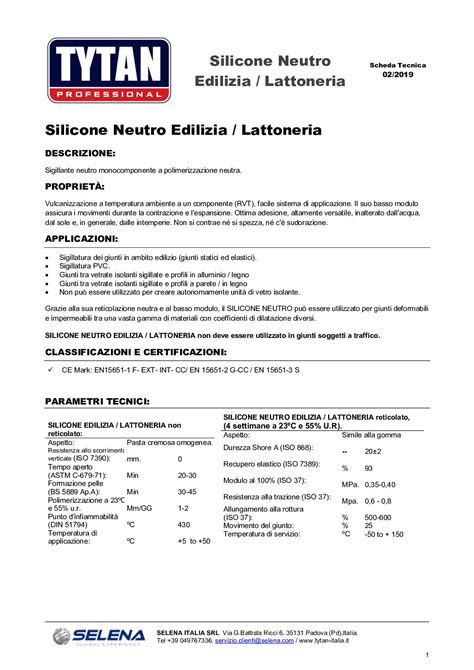 Calaméo Scheda Tecnica Silicone Neutro Edilizia Lattoneria