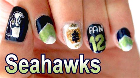 Seattle Seahawks Nail Art 🏈 2015 Youtube