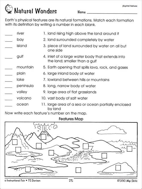 3rd Grade Landform Worksheet