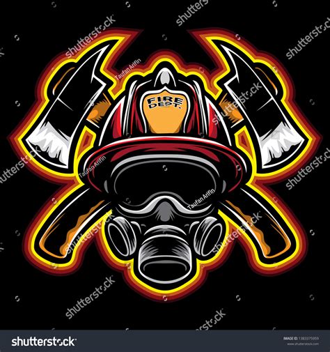 Firefighter Logo Vector Icon Stock Vector Royalty Free 1383375959