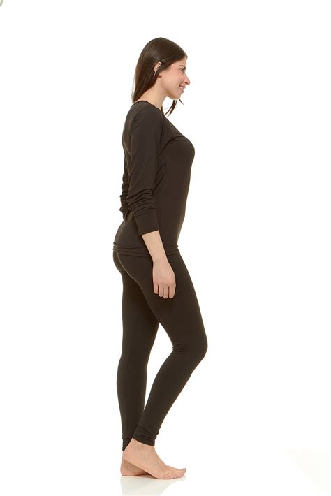 Thermajane Womens Ultra Soft Thermal Underwear Long Johns Set With