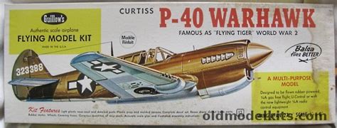 Guillows 116 Curtiss P 40 Warhawk 27 Inch Wingspan Gasrcrubber