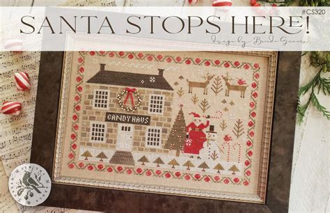 with thy needle and thread ~ brenda gervais ~ santa stops here cross stitch pattern anabella s