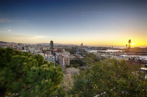 Sunrise over Barcelona, Spain