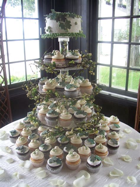 Autumn Green Cupcake Wedding Display Johanna Lang