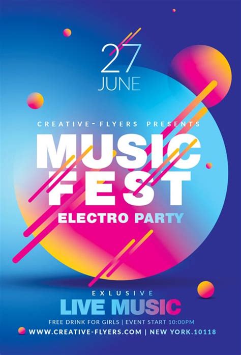 Bright Music Festival Posters To Download Creativeflyers